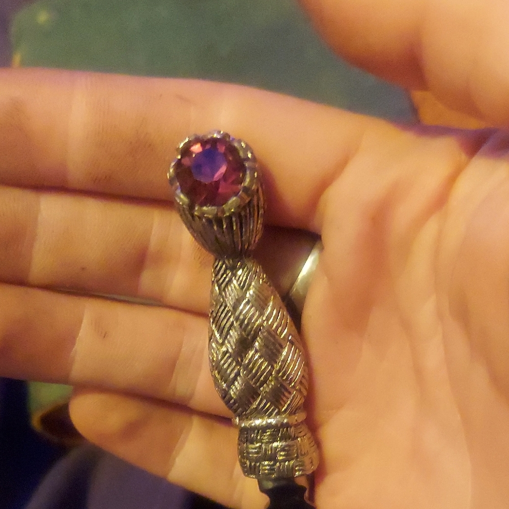 Stainless Steel Pewter Jewel Handle Jacobite Paper Knife. Made In Scotland.